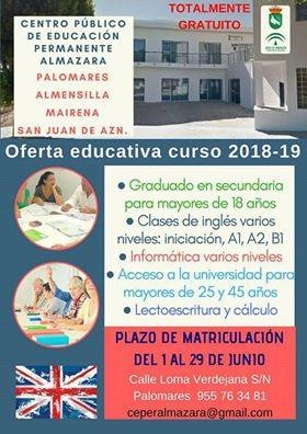 Oferta educativa curso 2018-2019